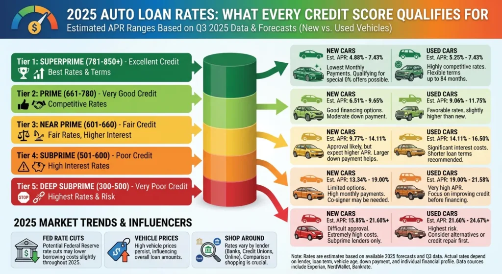 Best Auto Loan Rates in 2025 What Every Credit Score Actually Qualifies For