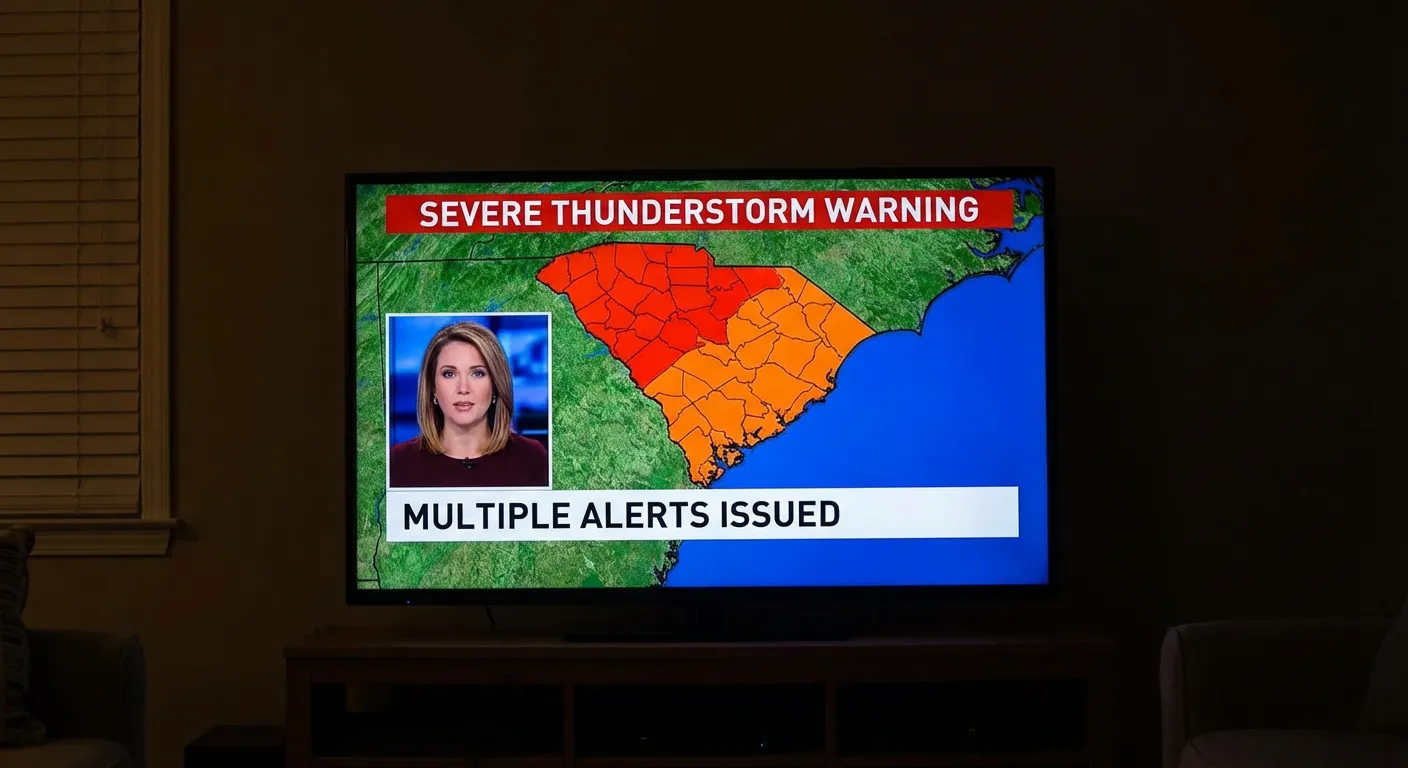 Multiple Severe Thunderstorm Alerts Issued for South Carolina Counties